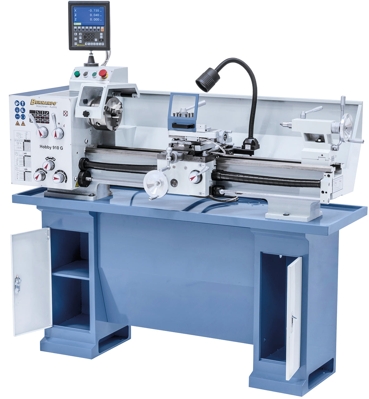 Metaaldraaibank Bernardo Hobby 910 G 230V / 400V met DRO 3 assen ES-12 V