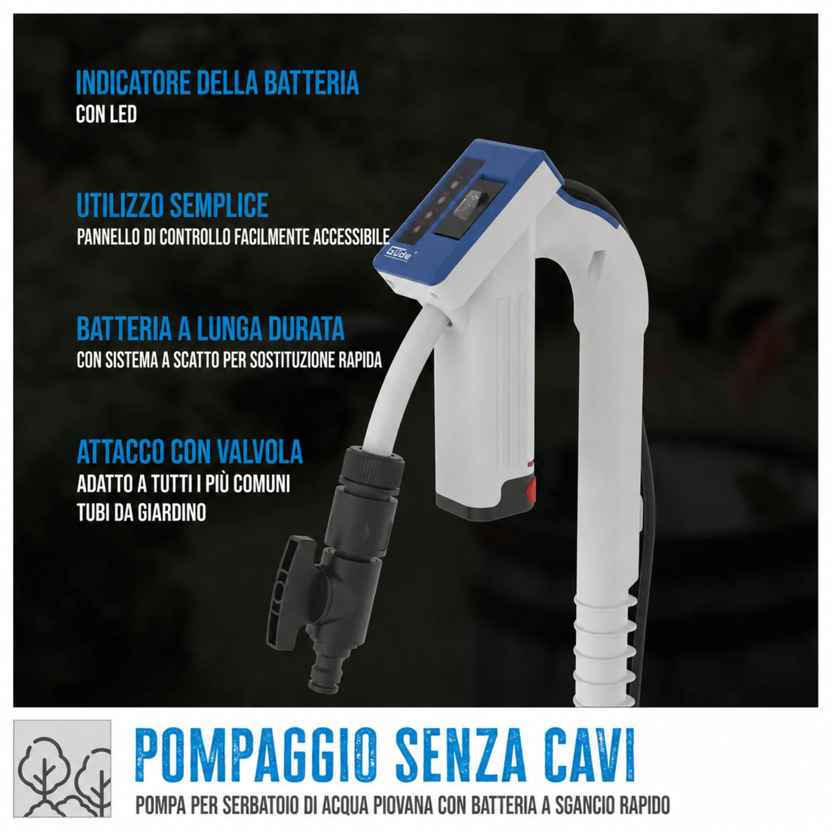 Pompa voor cisterna d'acqua piovana accu Güde RFP 12-201-04