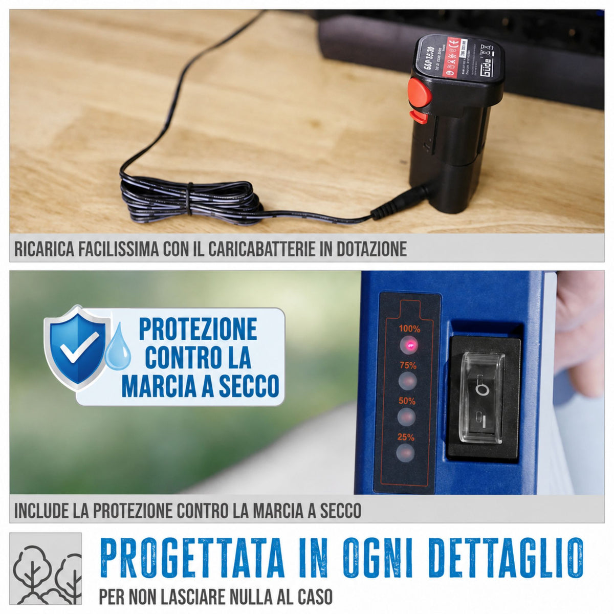 Pompa voor cisterna d'acqua piovana accu Güde RFP 12-201-04