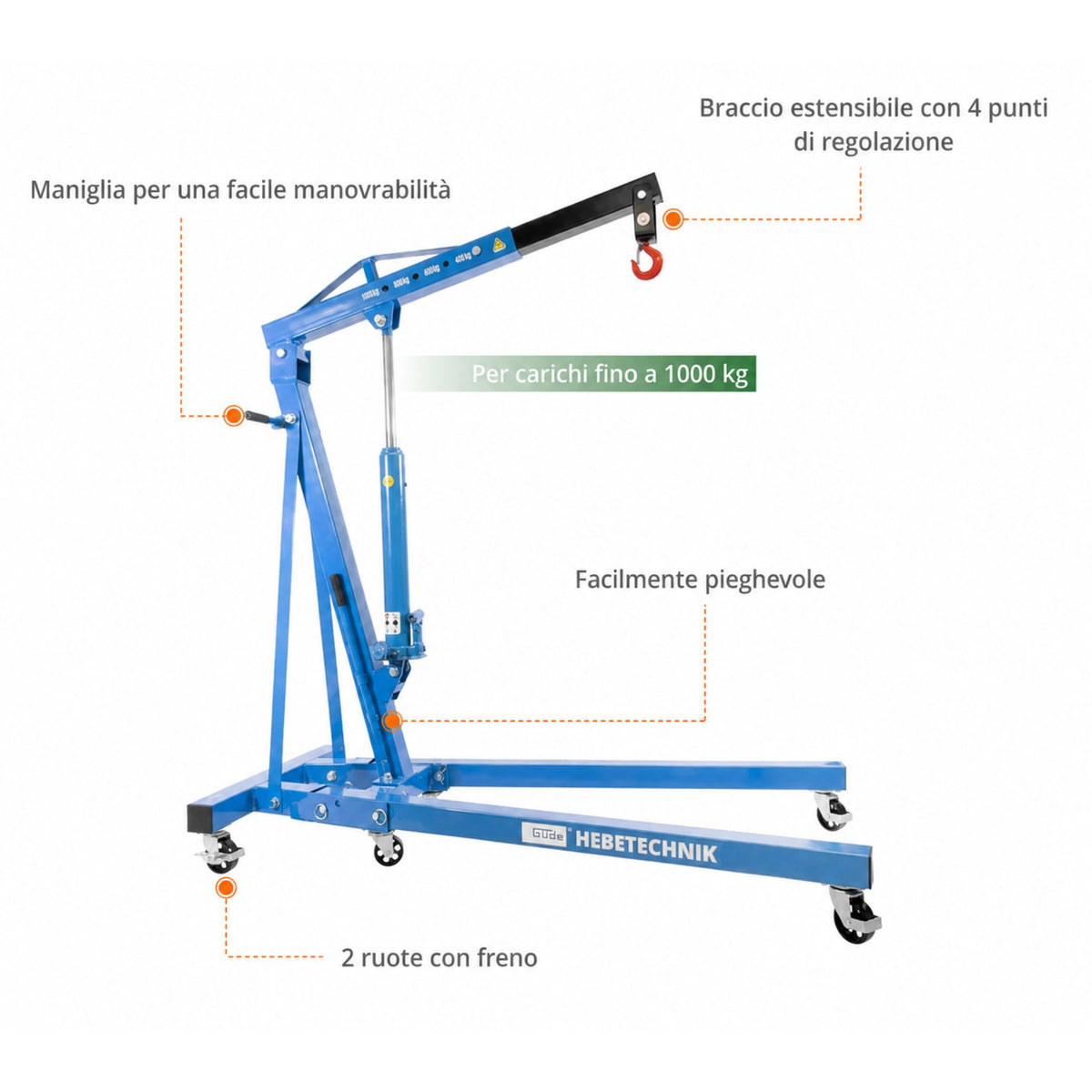 Gru hydraulisch Güde 1000 kg