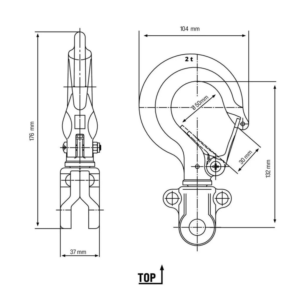 Paranco tandwielen cilindrisch Güde 2000 kg