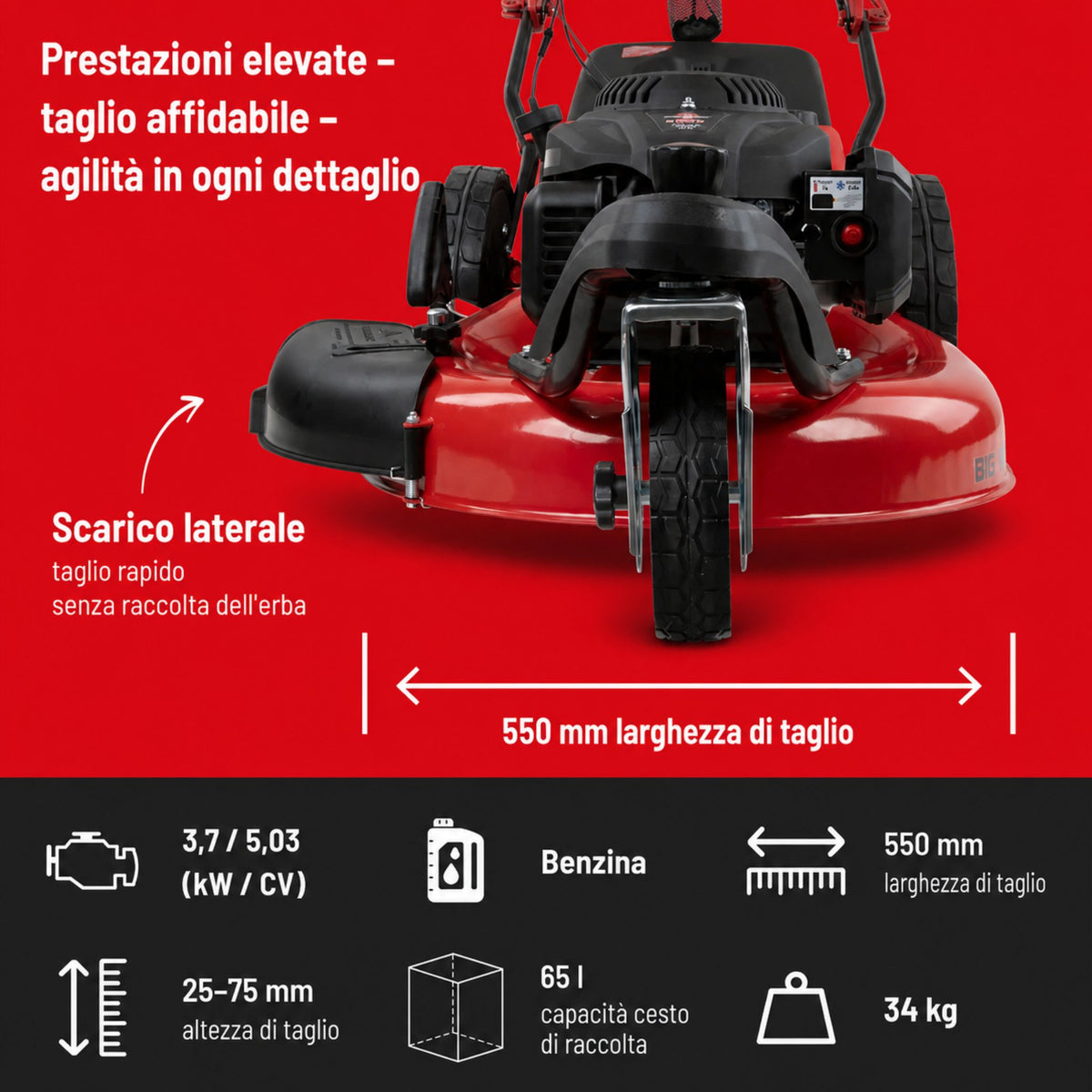 Güde Tagliaerba tre wielen BIG WHEELER 554.2 R