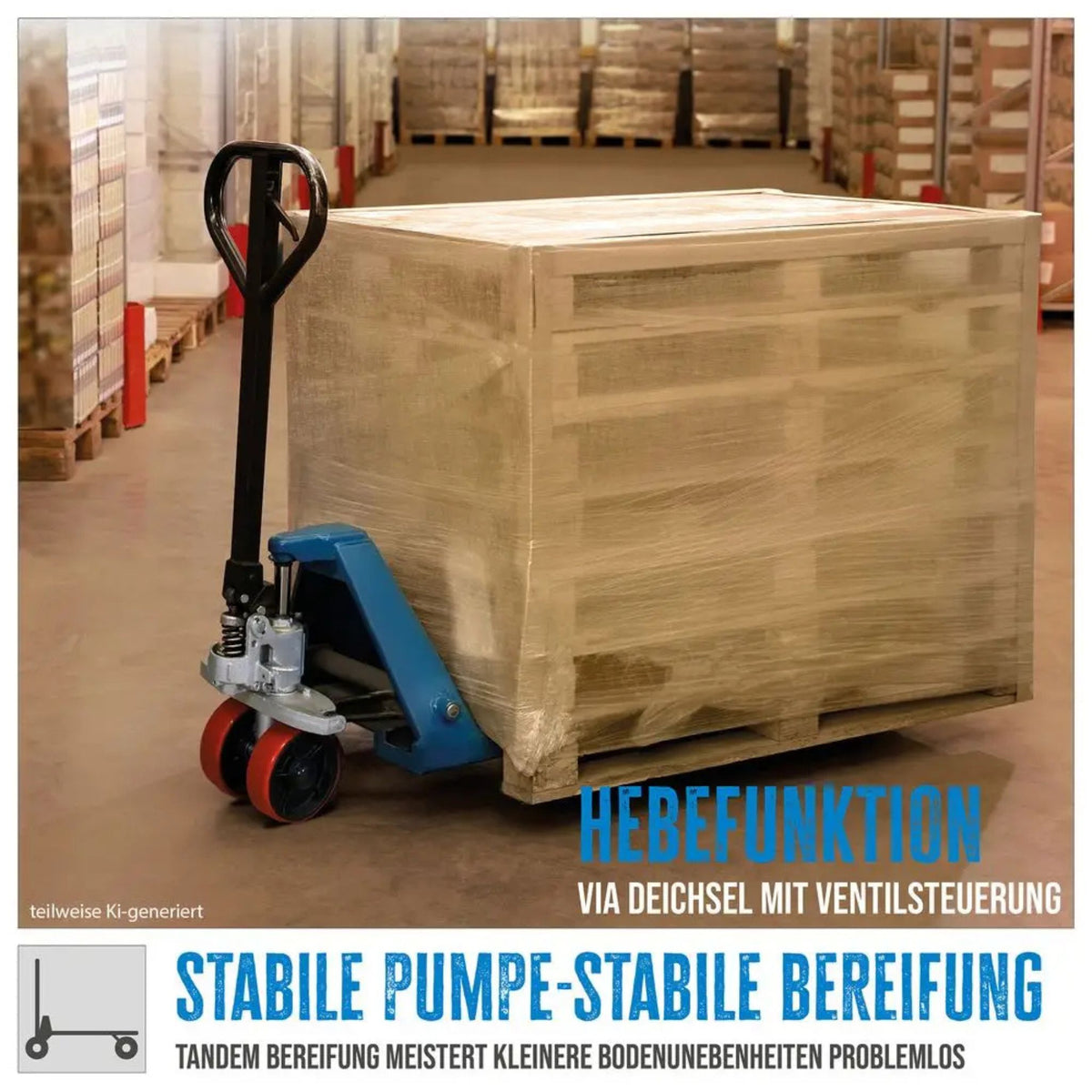 Transportwagen hef handmatig Güde 2500 kg – PU (forche 1800 mm)