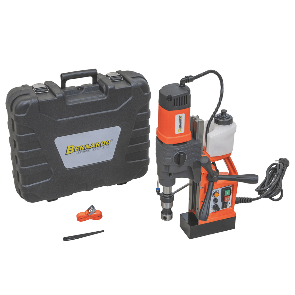 Magneetkernboormachine Bernardo TPC 1000 – Ø 36 mm × 50 mm, multifunctioneel met draadtappen M18, motor 1550 W, gewicht 12.5 kg