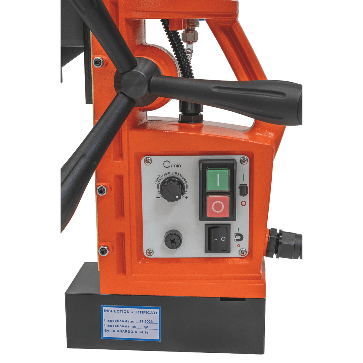 Magneetkernboormachine Bernardo MD 5050 VD – Ø 50 mm × 50 mm, snelheid variabel (Variable Drive), motor 1700 W, gewicht 11.2 kg