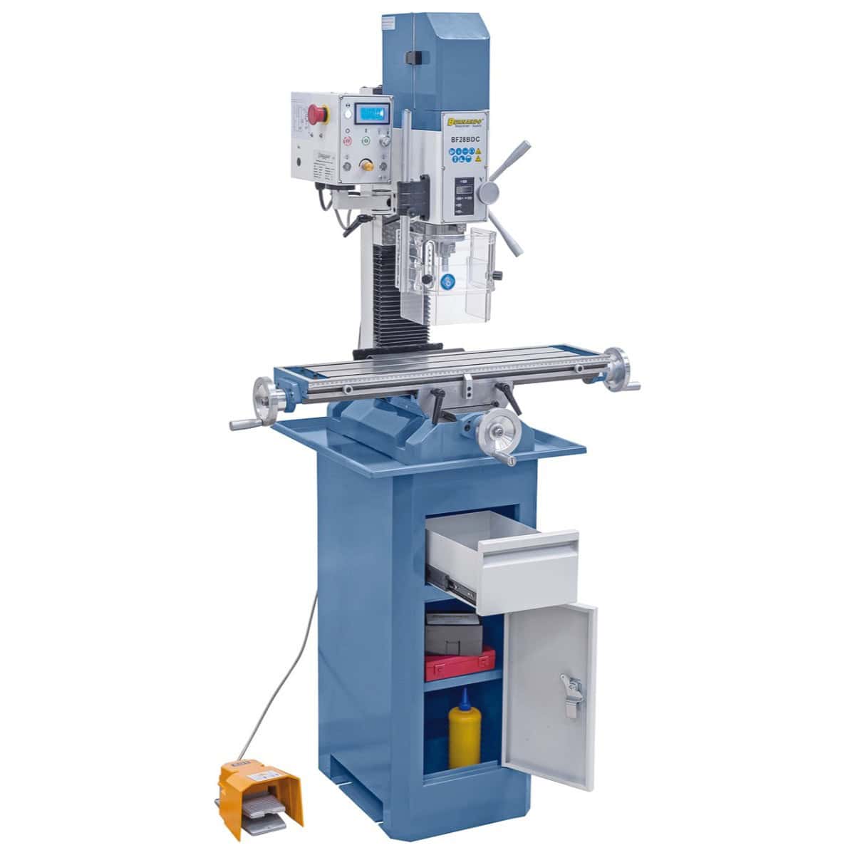 Trapano-fresatrice Bernardo BF 28 BDC 230 V met indicatoren digitaal snelheid en corsa