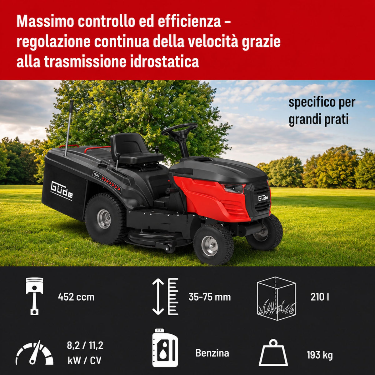 Zitmaaier tagliaerba Güde GAR 960 T Hydrostat
