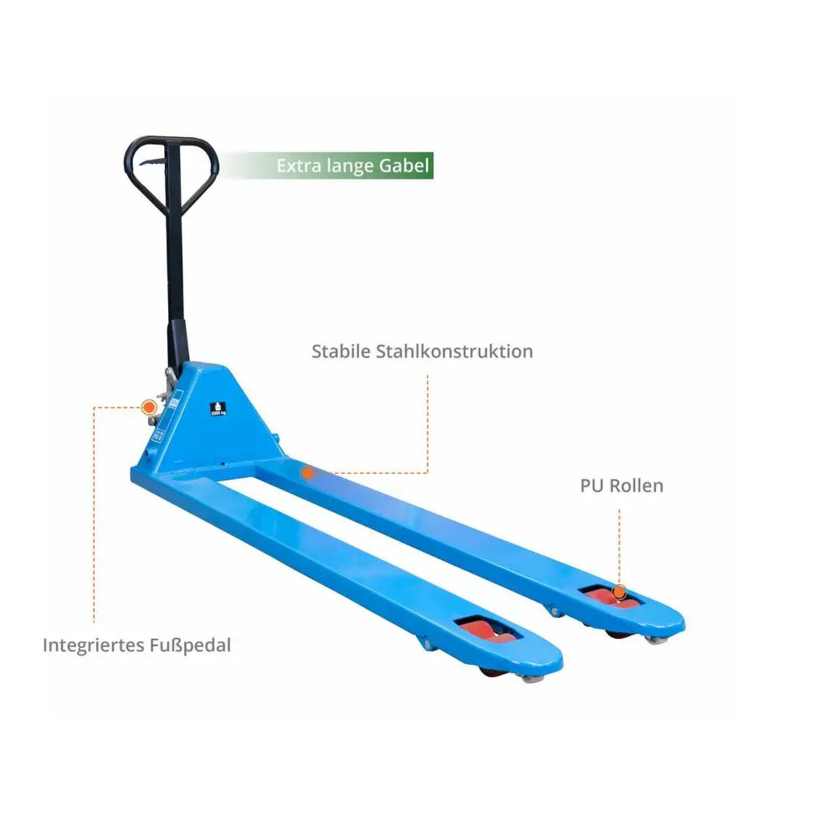 Transportwagen hef handmatig Güde 2500 kg – PU (forche 1800 mm)