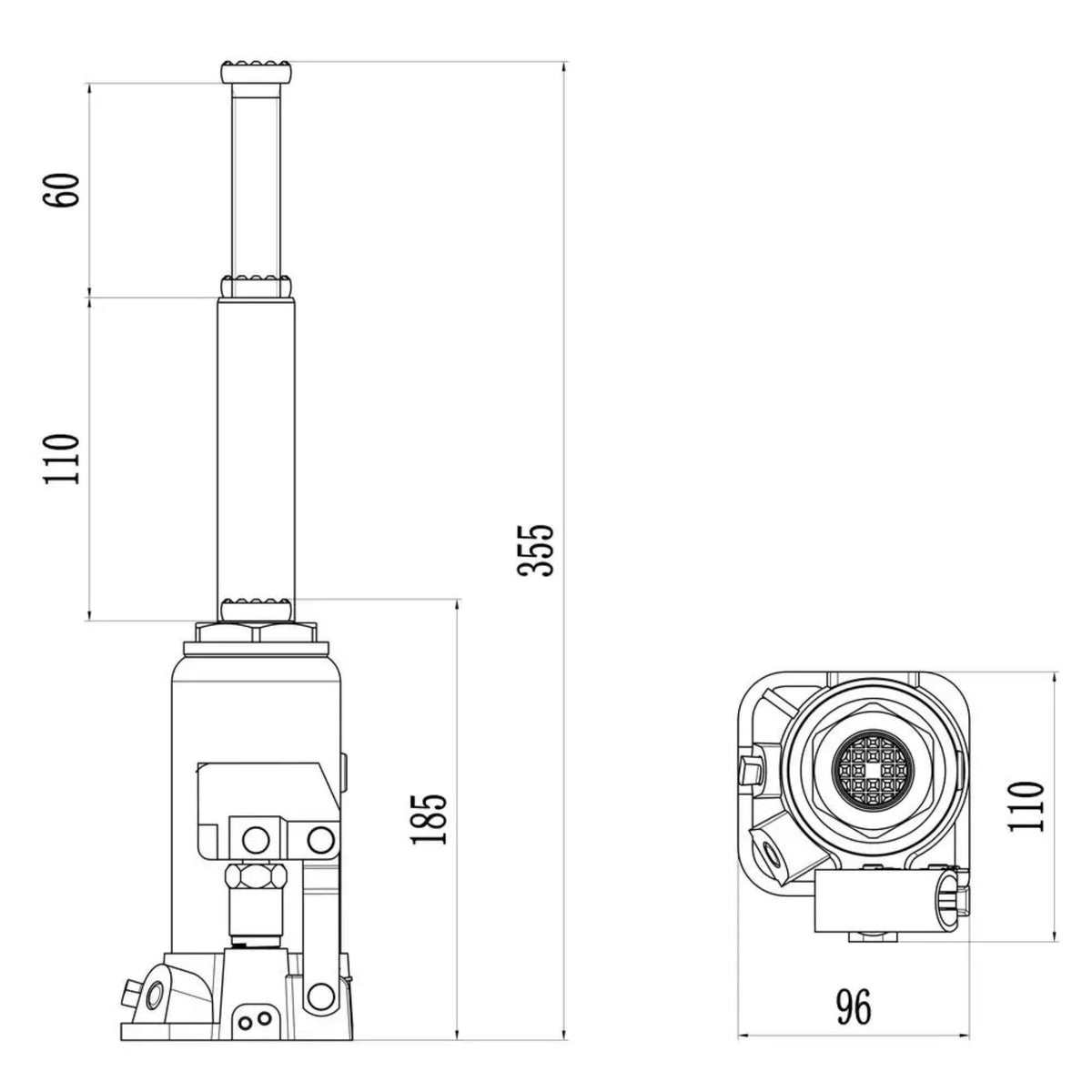 Cric bottiglia Güde GSH-5T