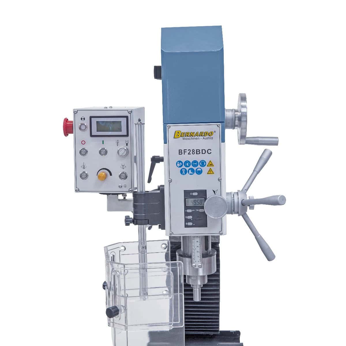 Trapano-fresatrice Bernardo BF 28 BDC 230 V met indicatoren digitaal snelheid en corsa