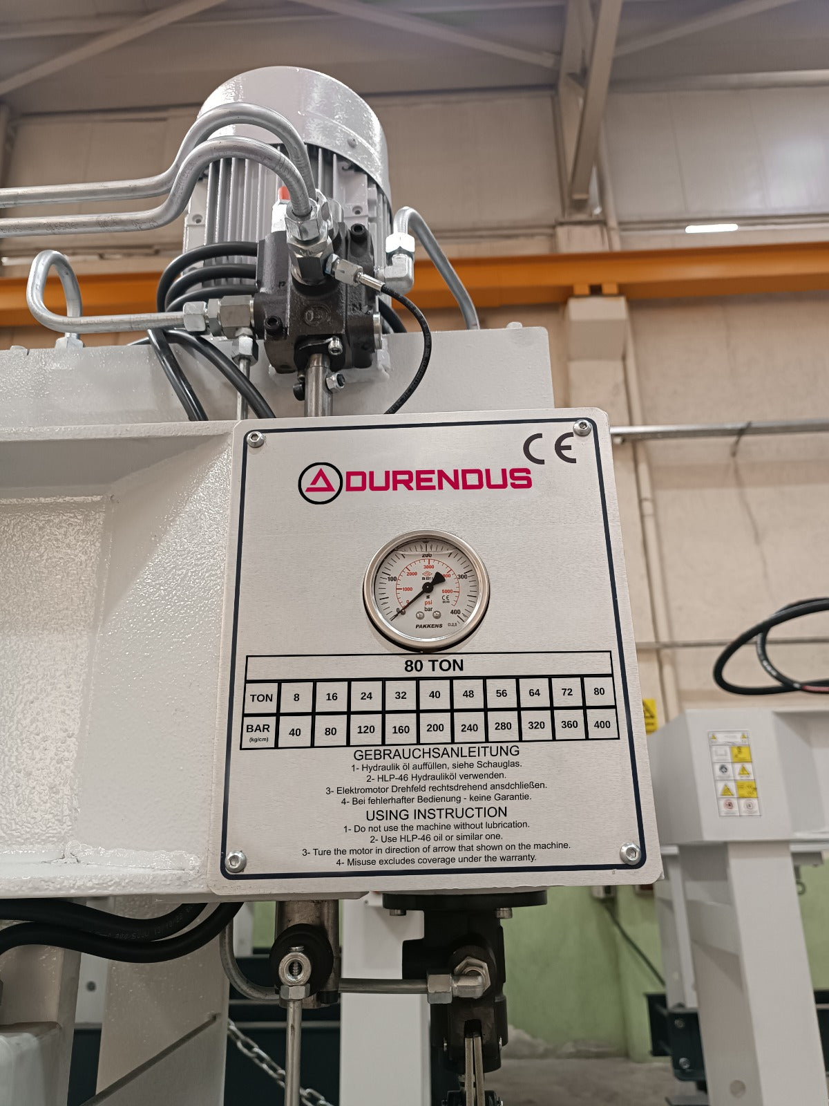 Durendus Serie DW Pressa Idraulica 80 Ton con cilindro Scorrevole