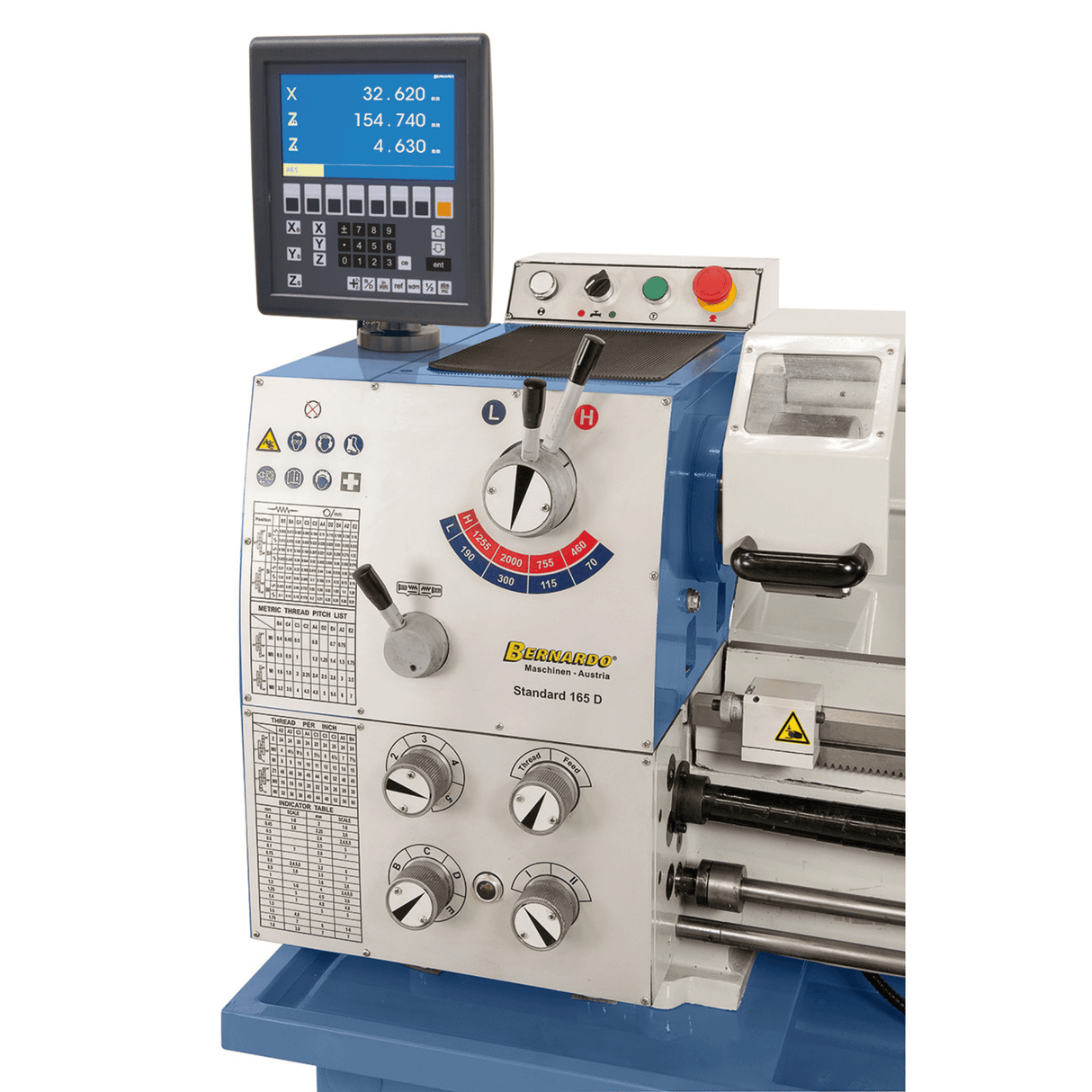 Tornio Bernardo Standard 165 D con DRO 3 assi ES-12 V