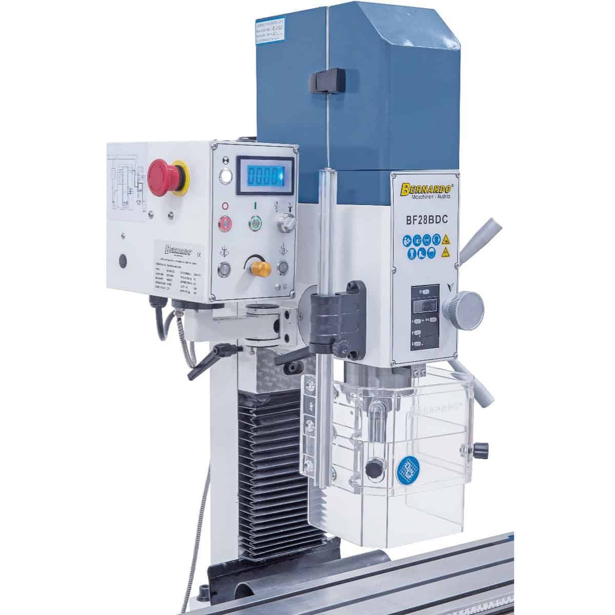 Trapano-fresatrice Bernardo BF 28 BDC 230 V met indicatoren digitaal snelheid en corsa