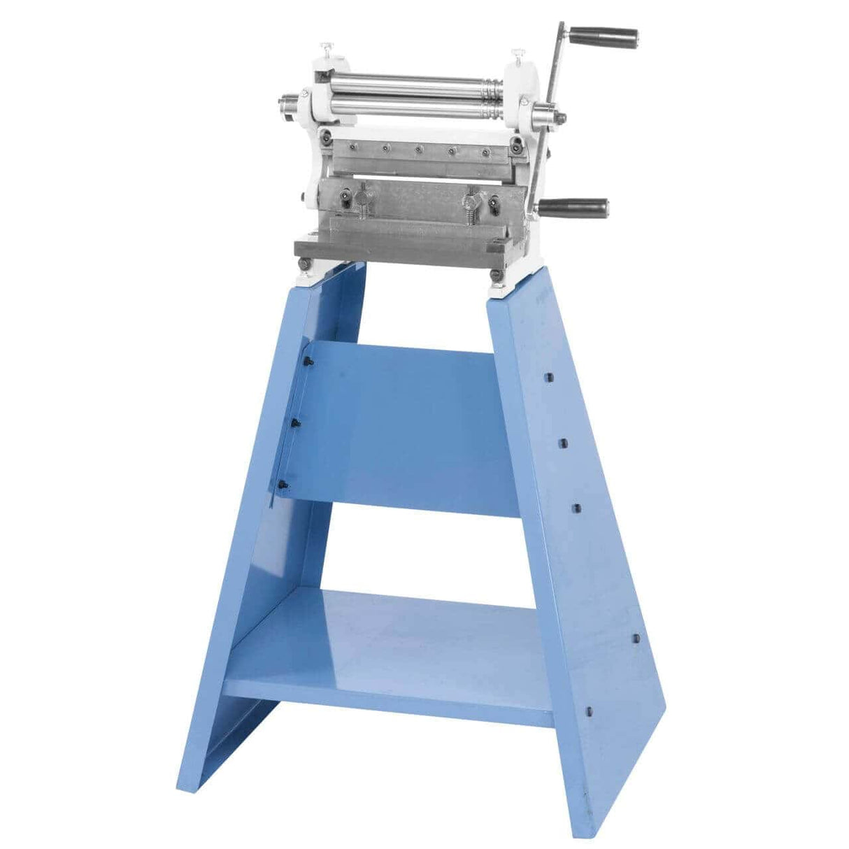 Basamento modello C installato sotto 3 in 1 - 200 per garantire stabilitĆ e sicurezza durante le lavorazioni su lamiera.