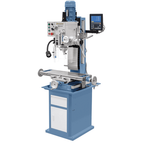 Trapano-fresatrice Bernardo FM 45 HS con testa inclinabile -60°/+60°, tavola 800 x 240 mm, cambio a ingranaggi, motore 1,5 kW e display digitale ES-12 V.