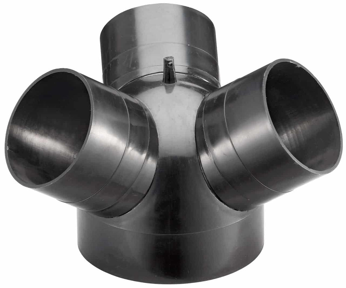 Giunzione a Y Bernardo con ingresso Ø150 mm e tre uscite Ø100 mm, compatibile con aspiratori DC 500, DC 500 E, DC 550 CF e RV 350, ideale per impianti di aspirazione professionali.