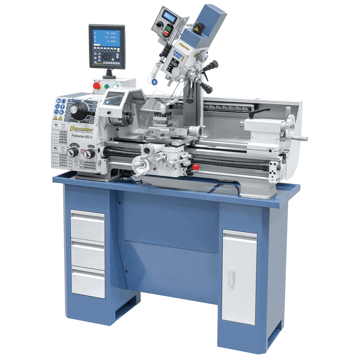 Draaibank freesmachine Bernardo Proficenter 650 G / 400 V met DRO 2 assen