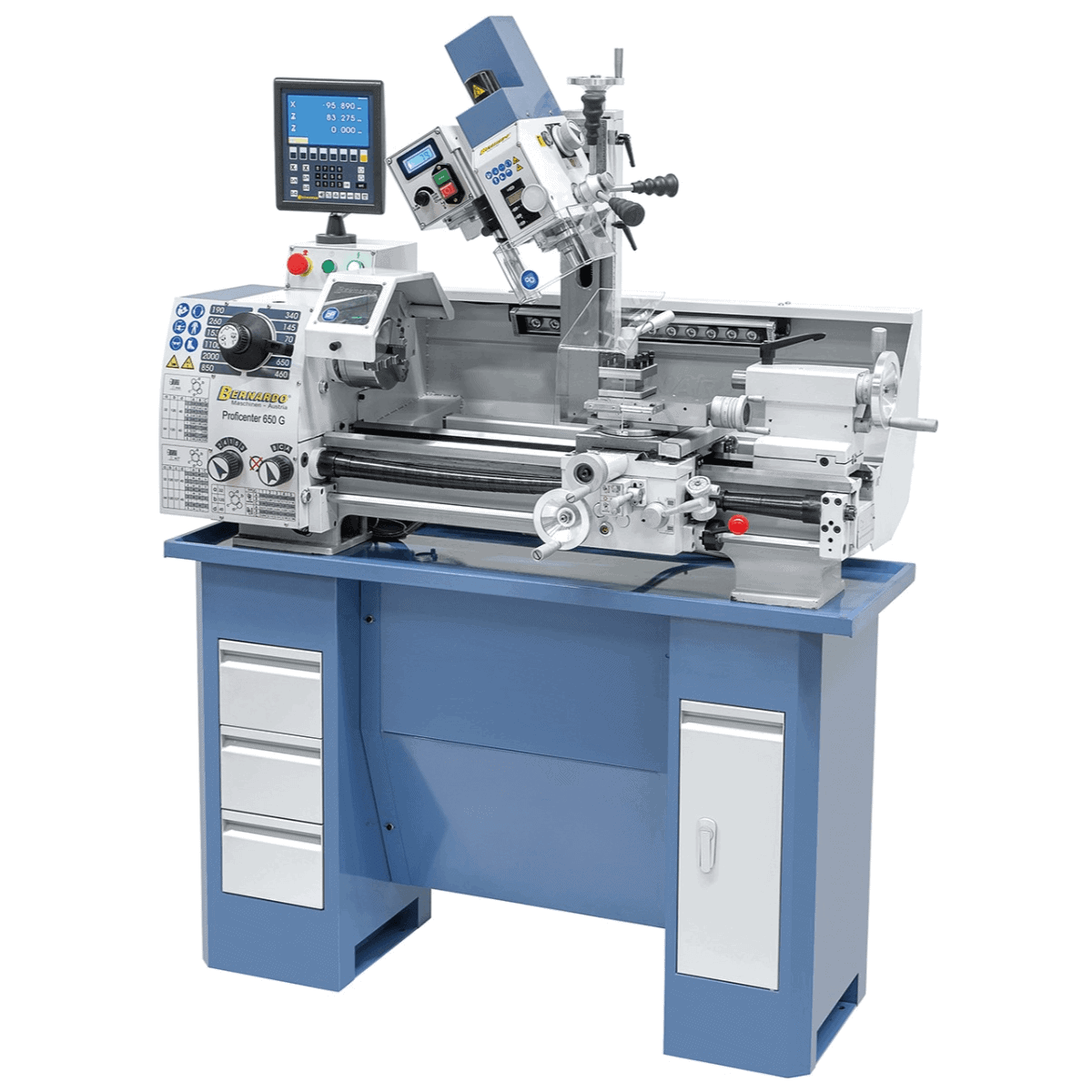 Draaibank freesmachine Bernardo Proficenter 650 G / 400 V met DRO 2 assen
