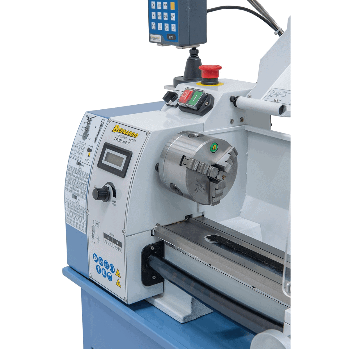 Metaaldraaibank Bernardo Profi 400 V / 230 V met DRO 2 assen DT 40