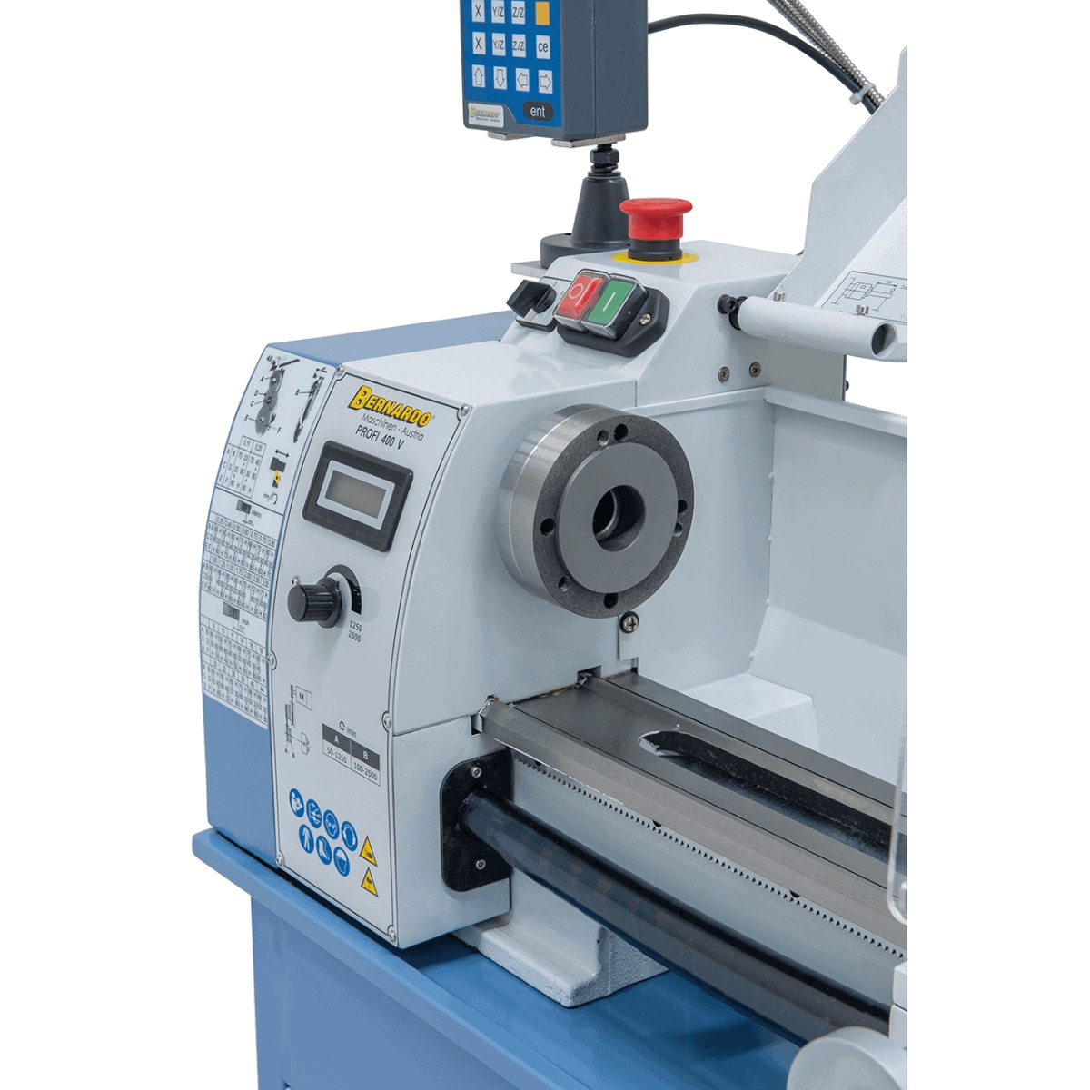 Metaaldraaibank Bernardo Profi 400 V / 230 V met DRO 2 assen DT 40