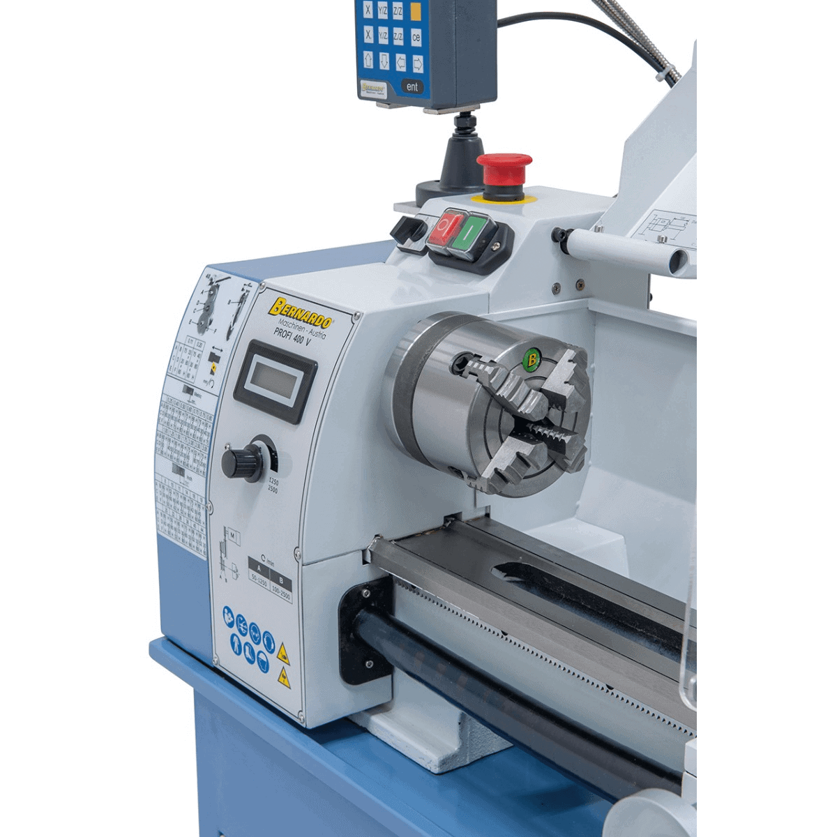 Metaaldraaibank Bernardo Profi 400 V / 230 V met DRO 2 assen DT 40