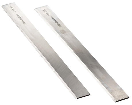 Set da 2 coltelli affilati per piallatrice PT 250, misura 258 x 22 x 2 mm, ideali per una piallatura precisa e uniforme su legno massiccio.