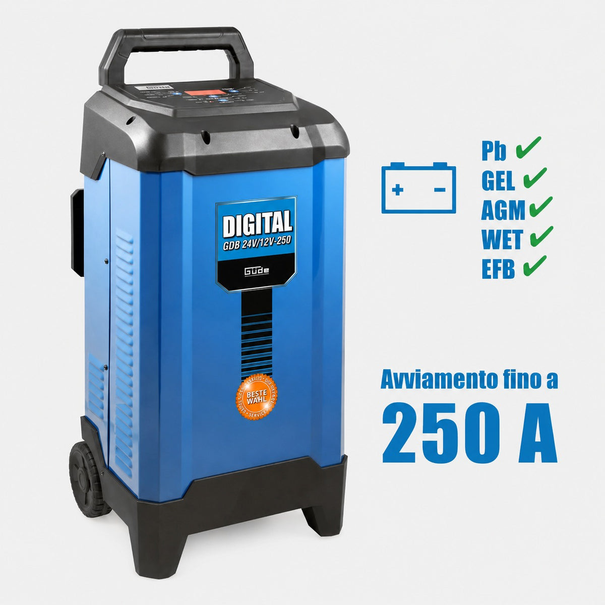 Acculader digitaal Güde GDB 24V/12V-200