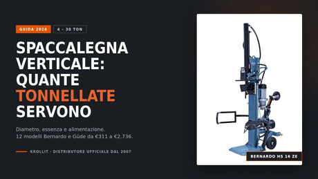 Spaccalegna verticale: quante tonnellate servono per diametro ed essenza