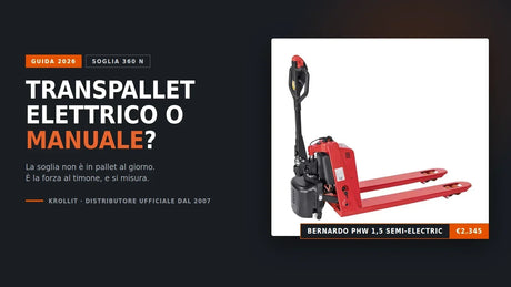 Transpallet Bernardo PHW 1,5 semi-electric ad azionamento elettrico da 1.500 kg