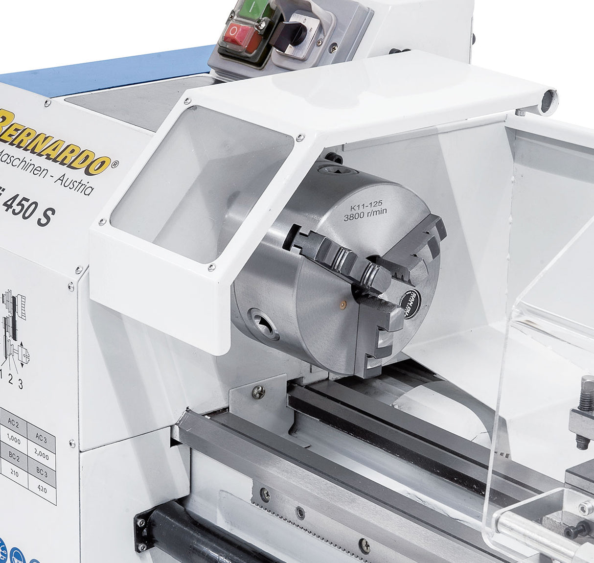 Metaaldraaibank Bernardo Profi 450 S 230V + Gereedschap Carburo 12 mm 5pz