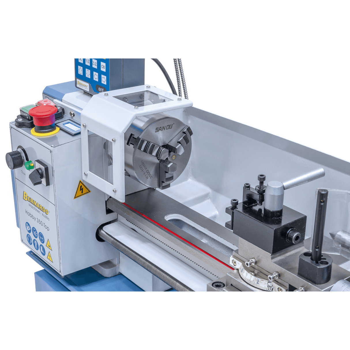Bernardo Hobby 350 Top – Tornio da banco compatto con DRO 2 assi