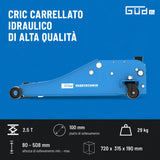 Sollevatore idraulico a carrello Güde GRH 2.5/510L