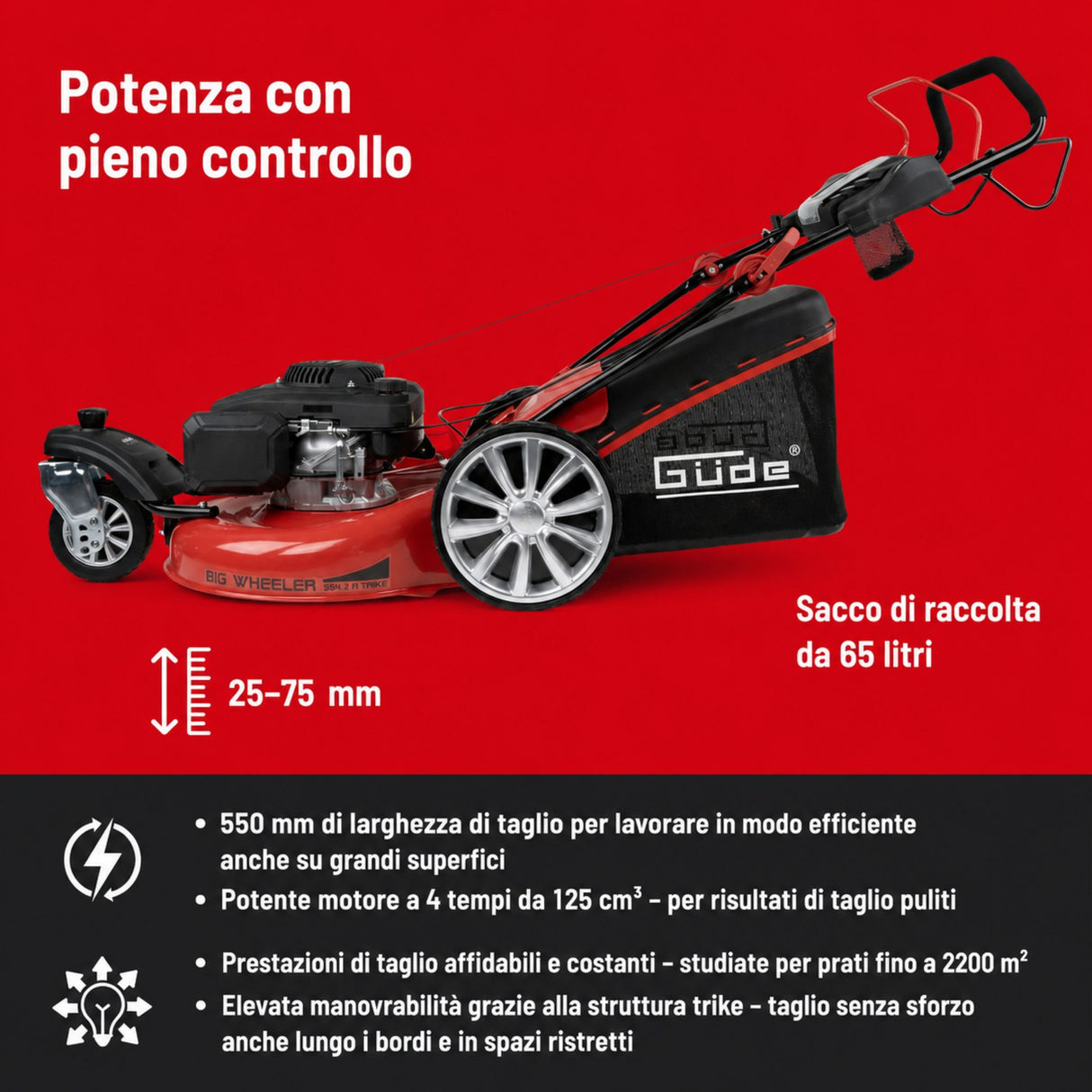 Güde Tagliaerba a tre ruote BIG WHEELER 554.2 R