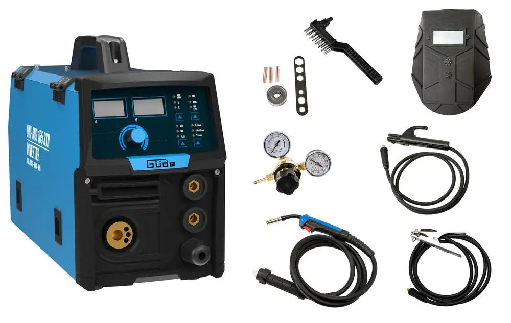 Multiproces lasapparaat Güde Uni-Mig 165 SYN – eenfasige 230V inverter, MIG/MAG, MMA, gevulde draad en TIG