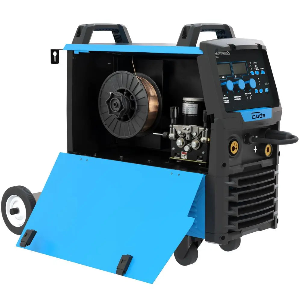 Multiproces lasapparaat Güde Uni-Mig 270 AS-Pro SYN – driefasige 400V inverter, MIG/MAG, MMA, gevulde draad en TIG