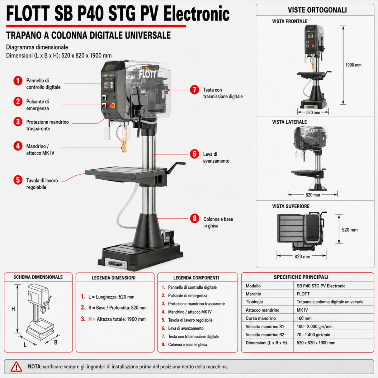 Kolomboormachine Flott SB P40 STG PV Electronic
