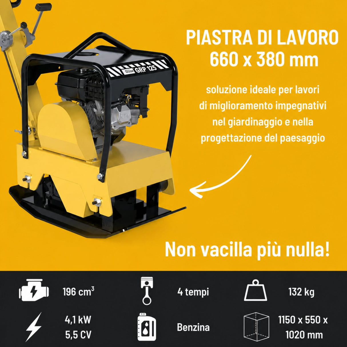 Attrezzatura edile Guede Piastra vibrante GRP 125
