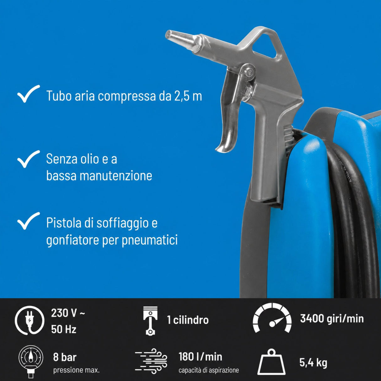 Compressor d'aria draagbaar Güde Airpower 180/08