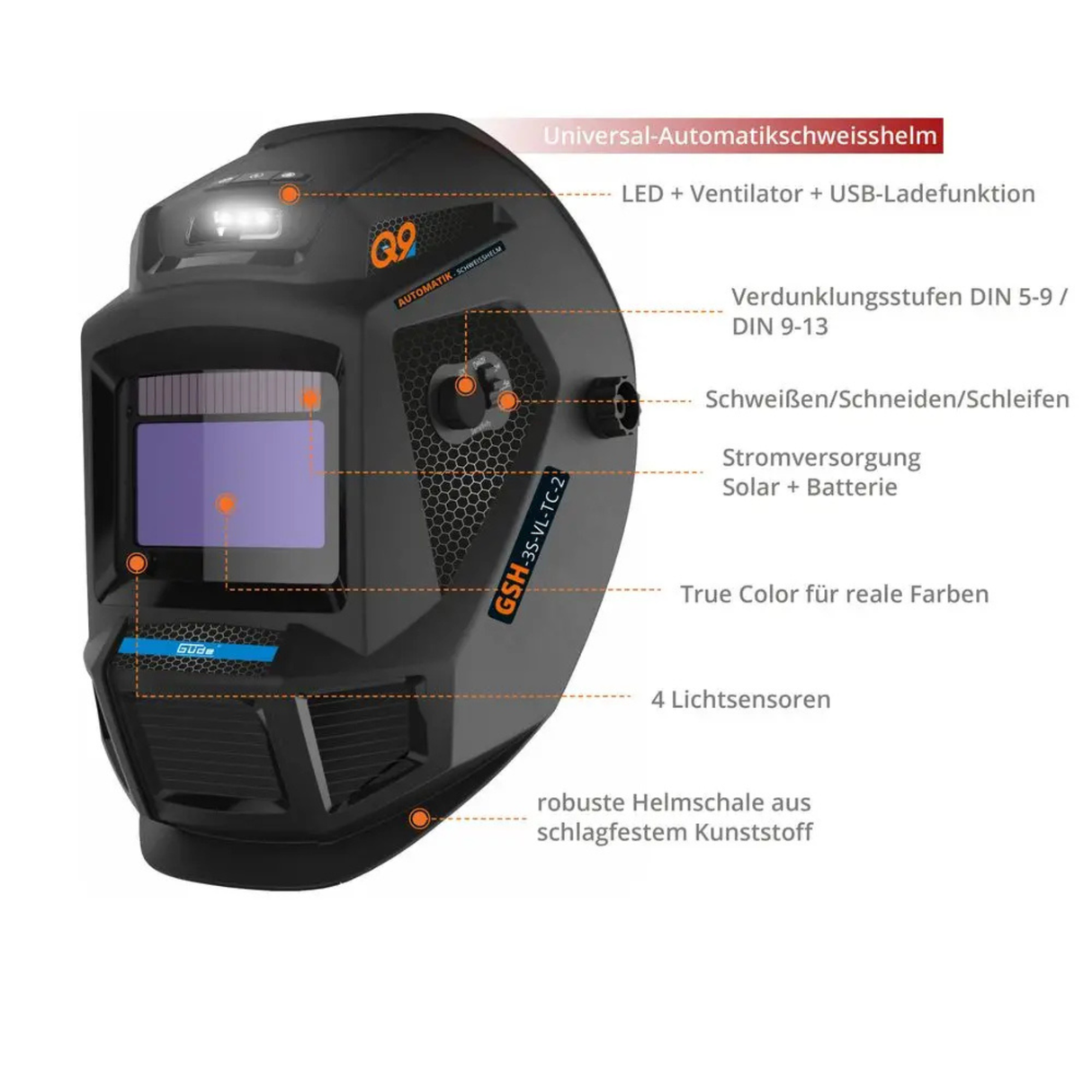 Uitrusting voor lassen Guede GÜDE Casco automatisch voor lassen