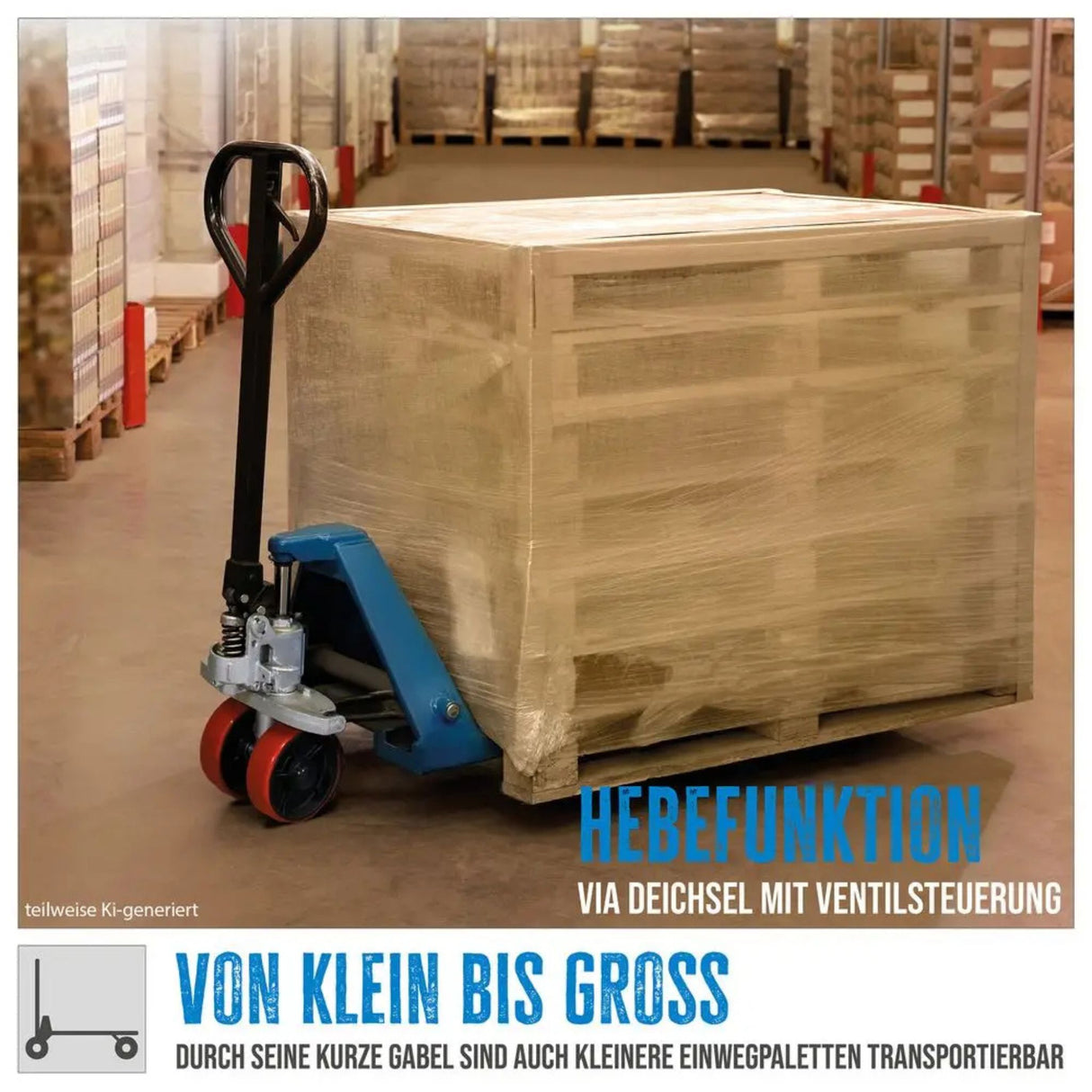 Carrello elevatore manuale Güde 2500 kg –  PU (forche 800 mm)