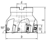 Set di frese per superfici piane e angolari, diametro 40 mm / attacco B 16