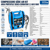 Compressor d'aria draagbaar Güde Airpower 180/08