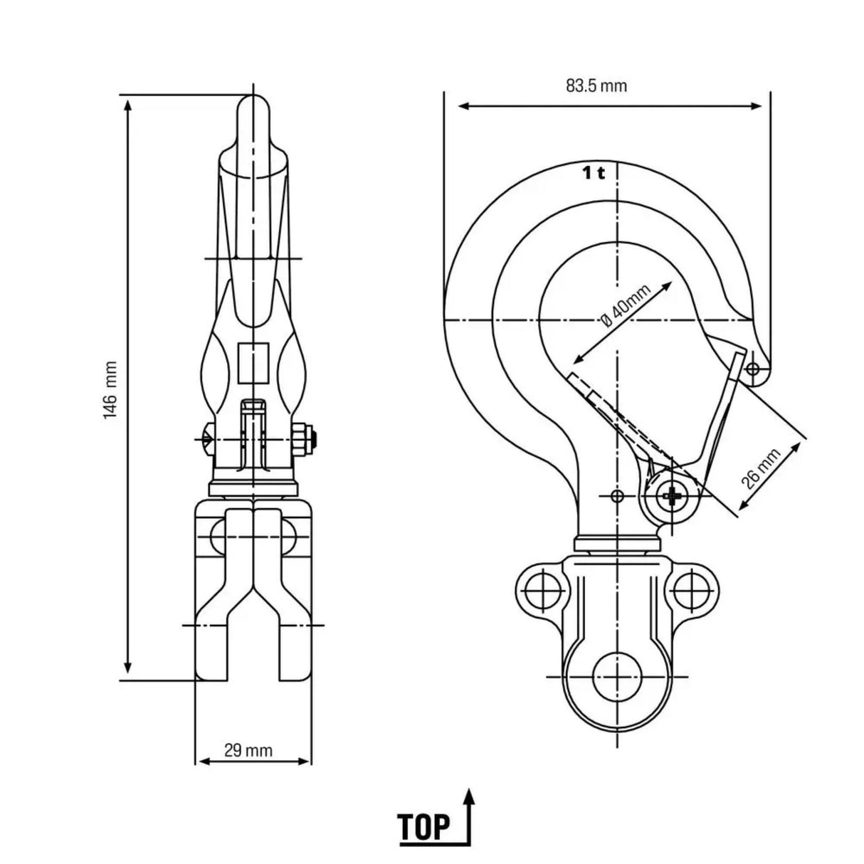 Paranco tandwielen cilindrisch Güde 1000 kg
