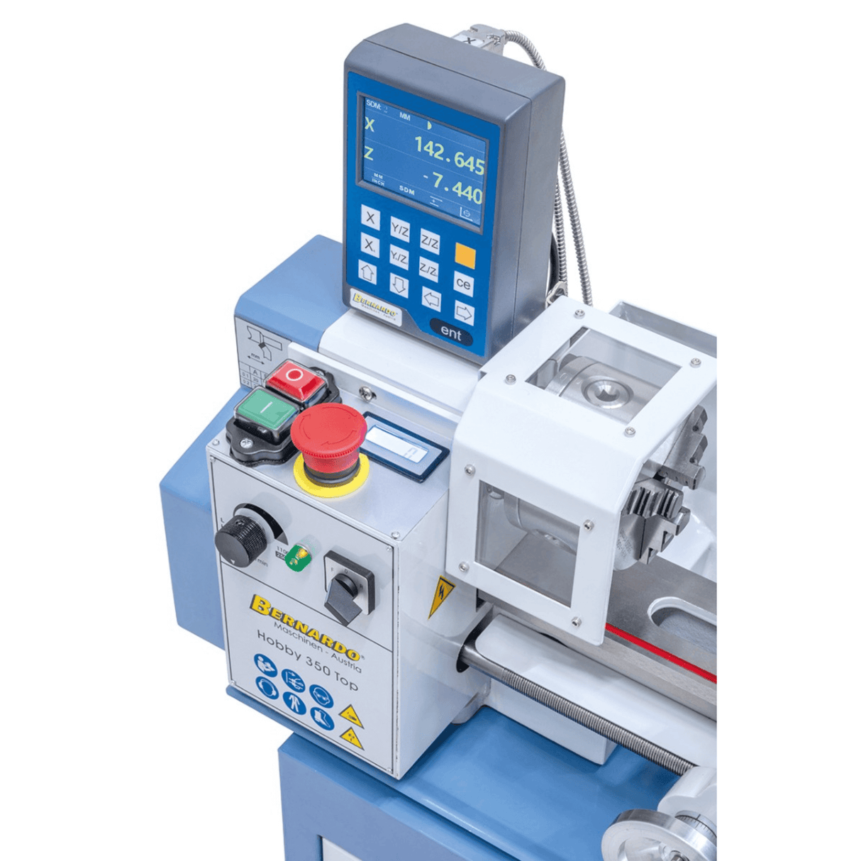 Bernardo Hobby 350 Top – Tornio da banco compatto con DRO 2 assi