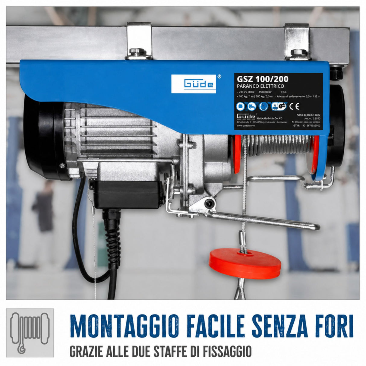 Paranco elektrisch catena Güde GSZ 100/200