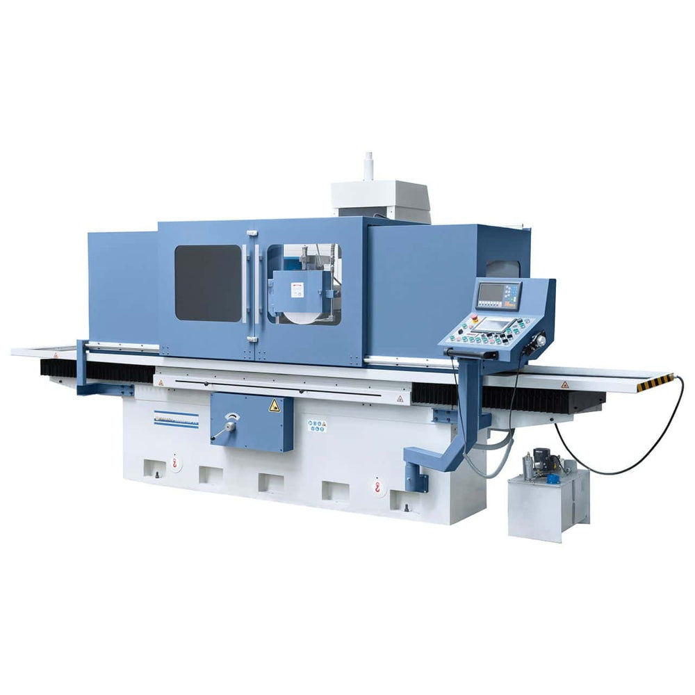 Smerigliatrice piana Bernardo BSG 60220 PLC con tavola 600 x 2200 mm, doppia piastra magnetica, controllo Siemens PLC e lettura digitale a 2 assi.
