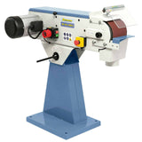 Levigatrice a nastro Bernardo MS 150 x 2000 S con nastro 150 x 2000 mm, motore 4,0 kW e robusta struttura con aspirazione integrata.