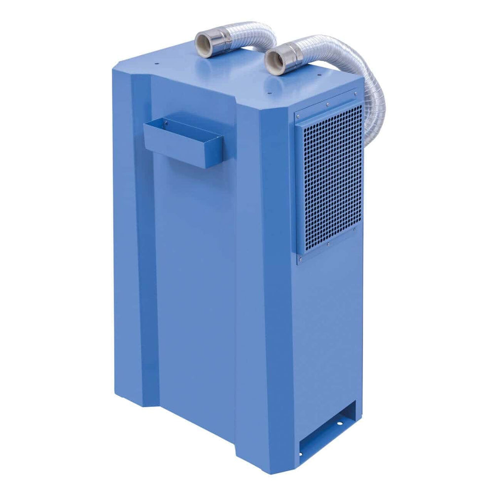 Basamento Bernardo UGA 2 con aspirazione integrata da 270,8 m³/h, avviamento automatico e cassetto posteriore per raccolta trucioli.