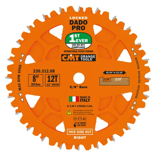 Snijgereedschap CMT Set bladen Dado Pro - D203x6,2-20 d15,87 Z12 HW