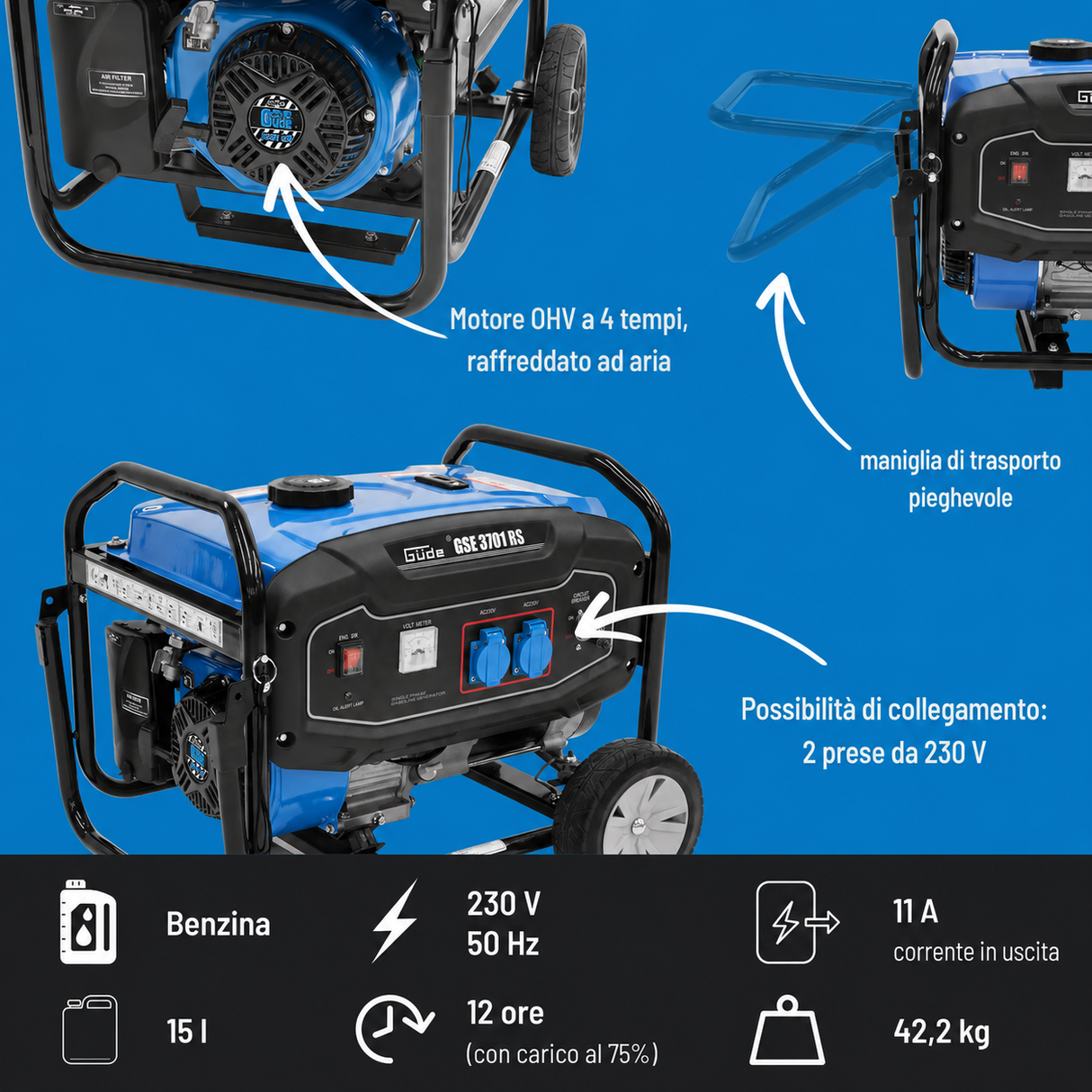 Generatore a benzina Güde GSE 3701 RS